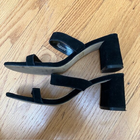 BP. Block heel black suede slide sandal size 5.5 - Picture 4 of 8